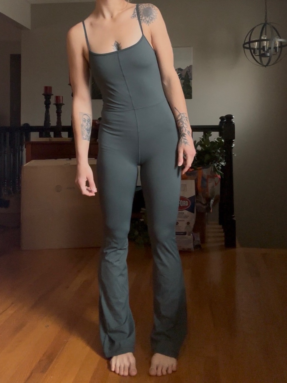 Quince women's earth green once piece catsuit